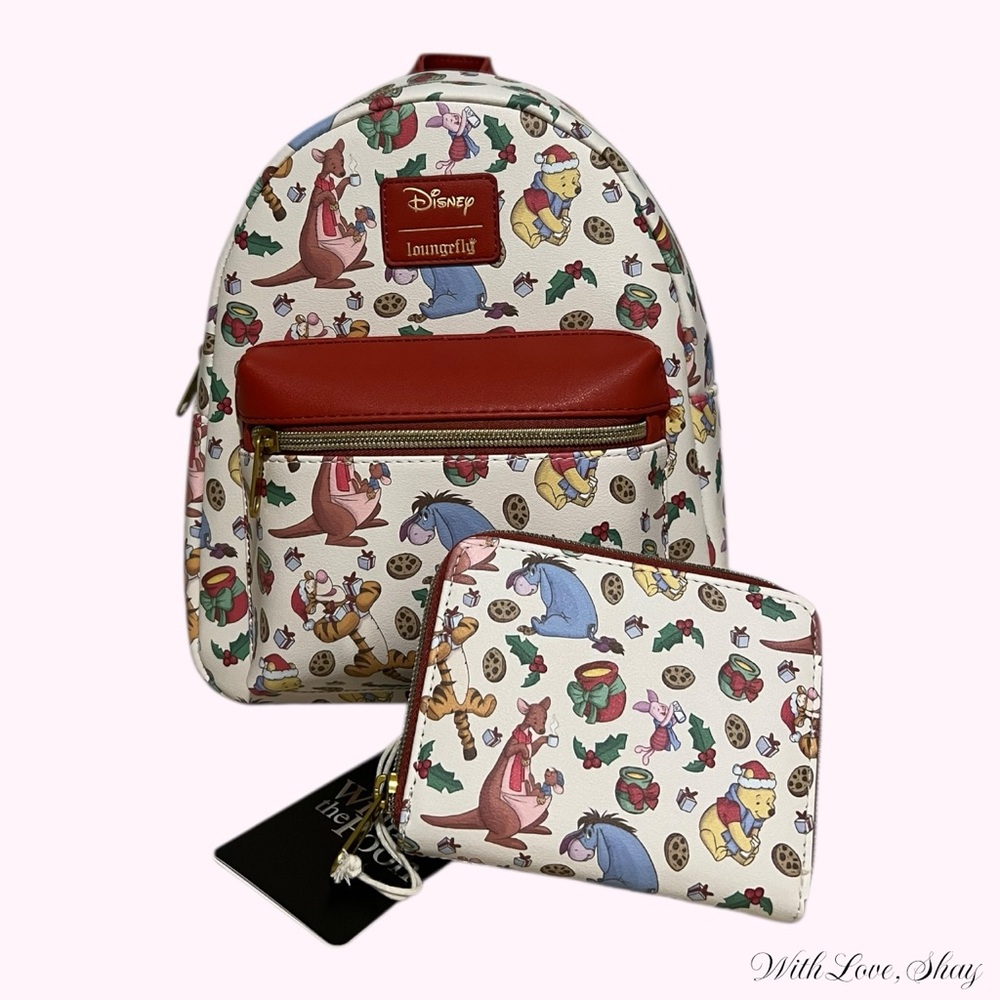 NWT Winnie the Pooh holiday milk and cookies Loungefly backpack!